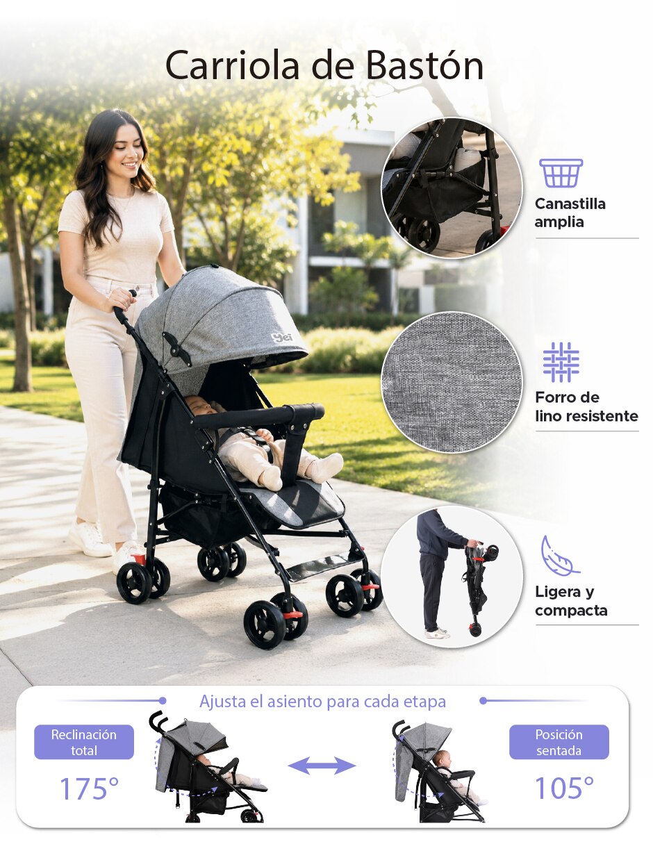 Carriola de bastón travel plegable 7
