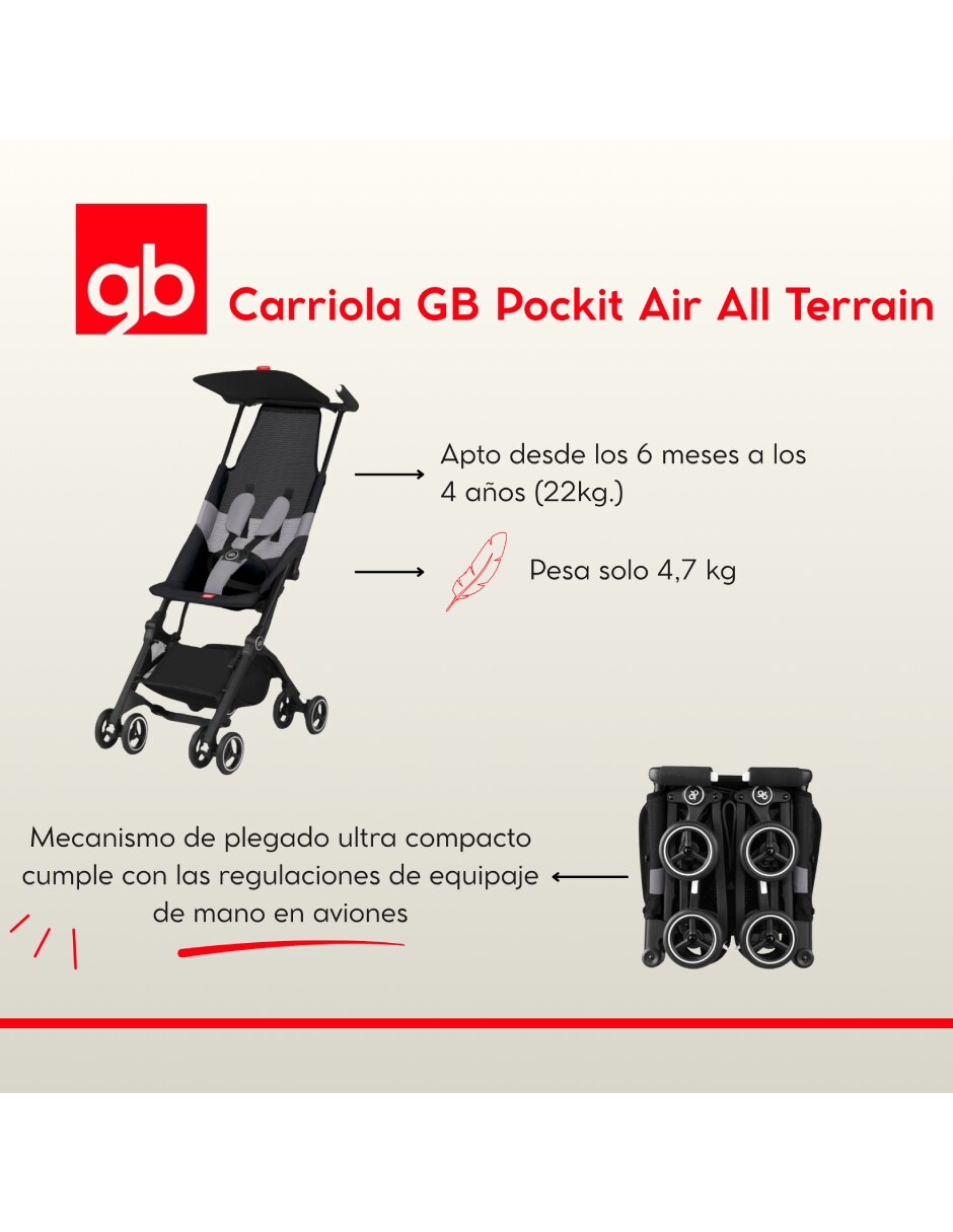 Carriola ultraligera pockit de aluminio 2