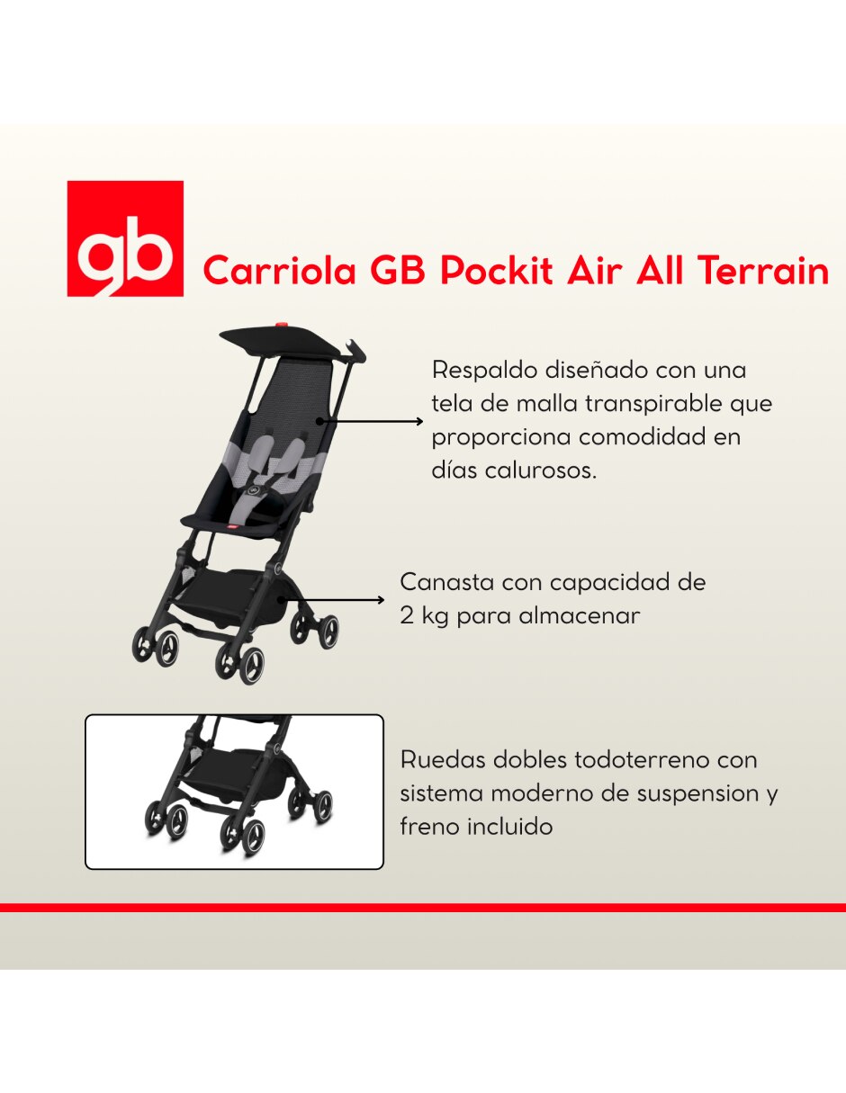 Carriola ultraligera pockit de aluminio 3