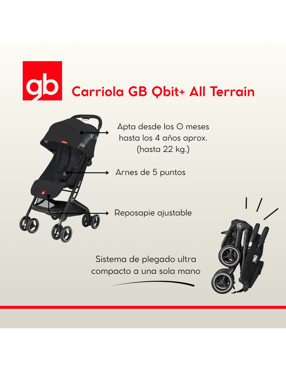 Carriola ultracompacta qbit all terrain de aluminio 2