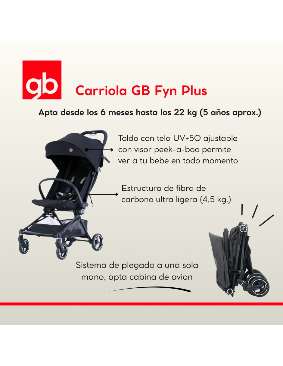 Carriola ultracompacta fyn plus carbon fiber plegable 3