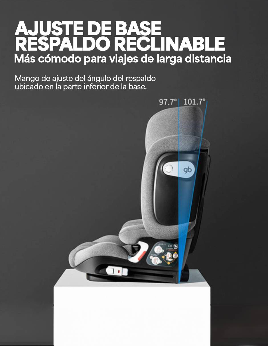 Autoasiento convertible compatible con carro con isofix y/o cinturón de 3 puntos 6