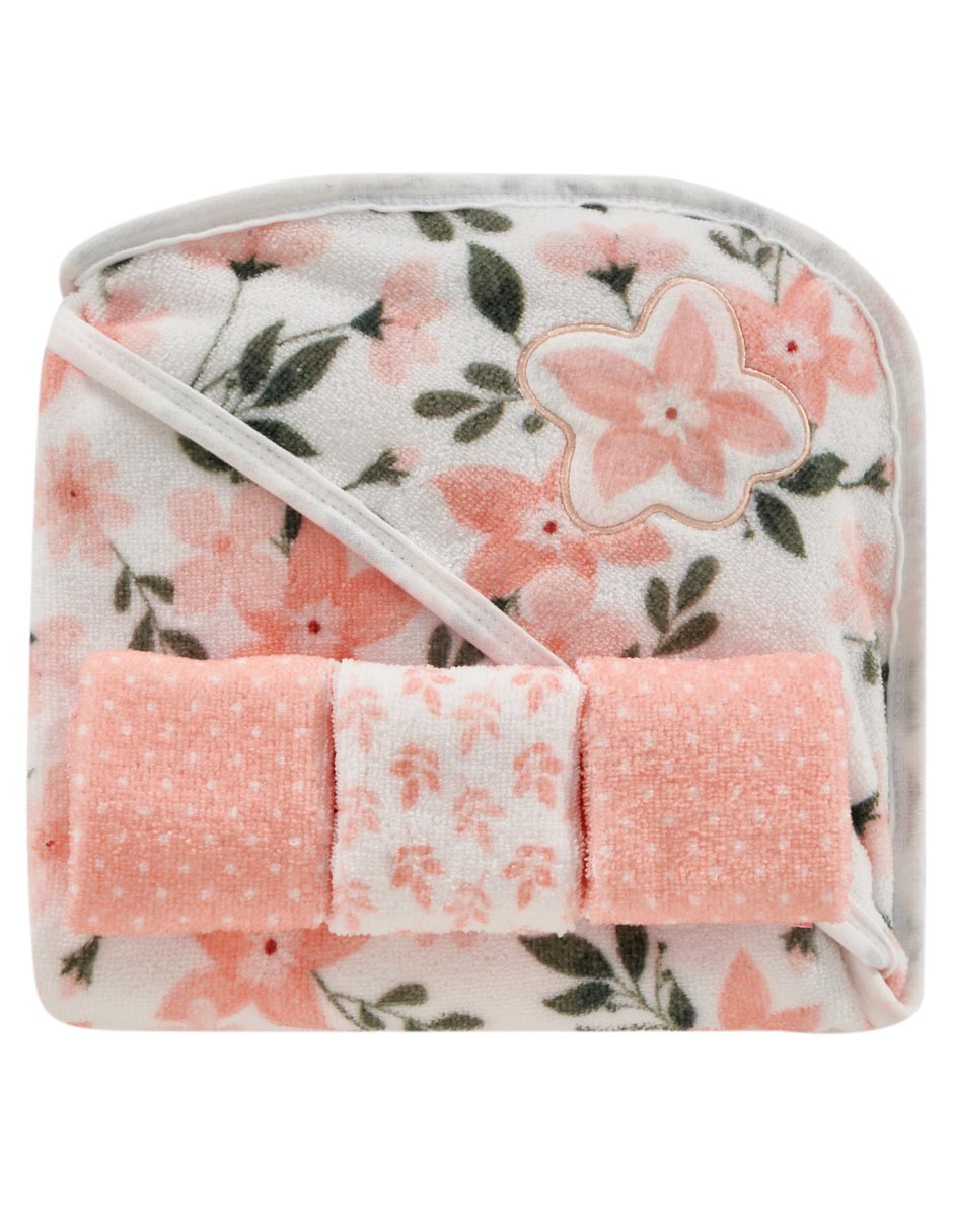 Set de toallas mon caramel set de salida de baño mon caramel flora flora infantil