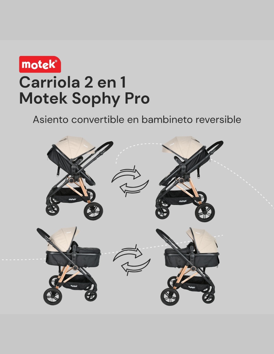 Carriola reversible carriola 2 en 1 plegable 5
