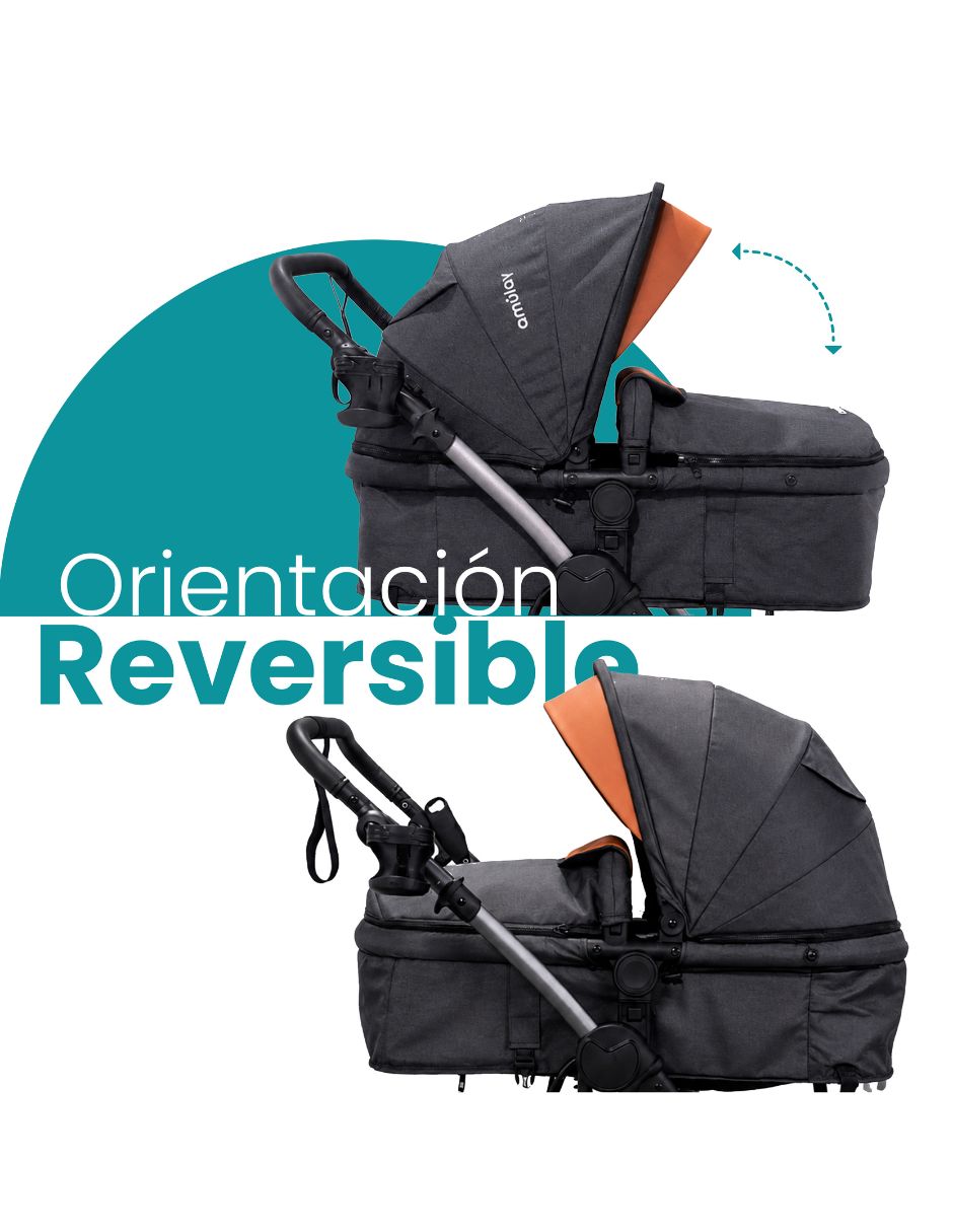 Carriola con portabebé plegable 6