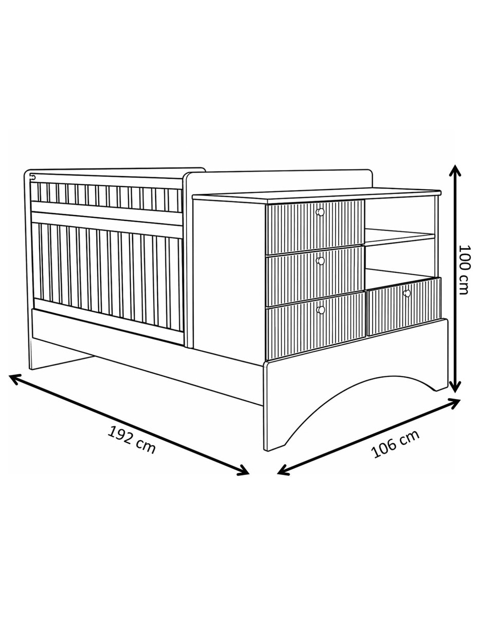 Cuna convertible a cama infantil Wilhem Muebles Alex