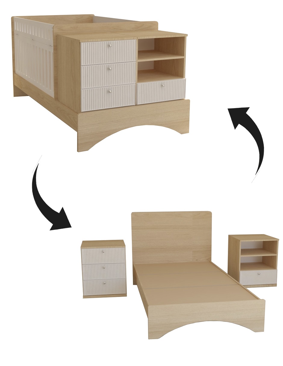 Cuna convertible a cama infantil Wilhem Muebles Alex