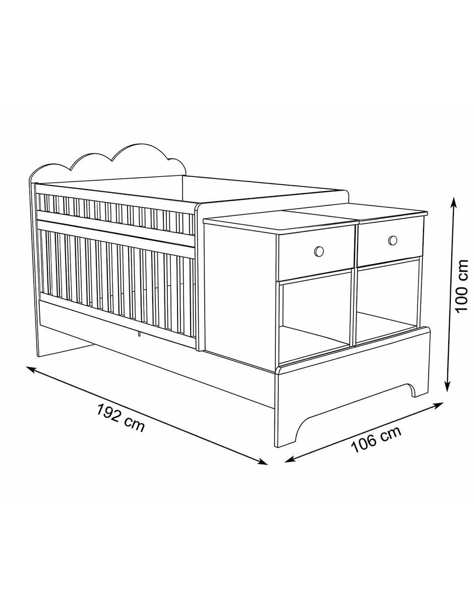 Cuna convertible a cama infantil Wilhem Muebles Rene Rene
