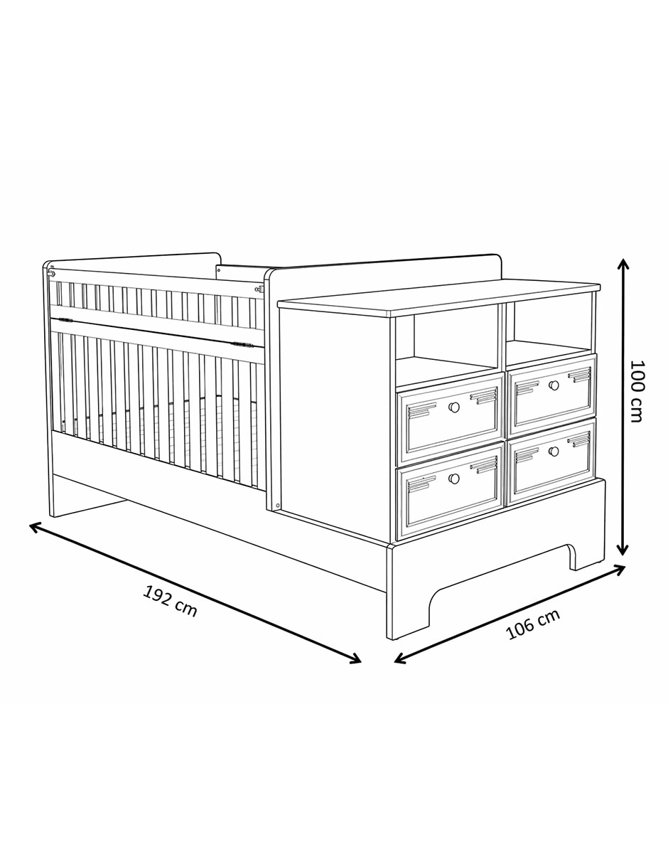 Cuna convertible a cama infantil wilhem muebles valentina