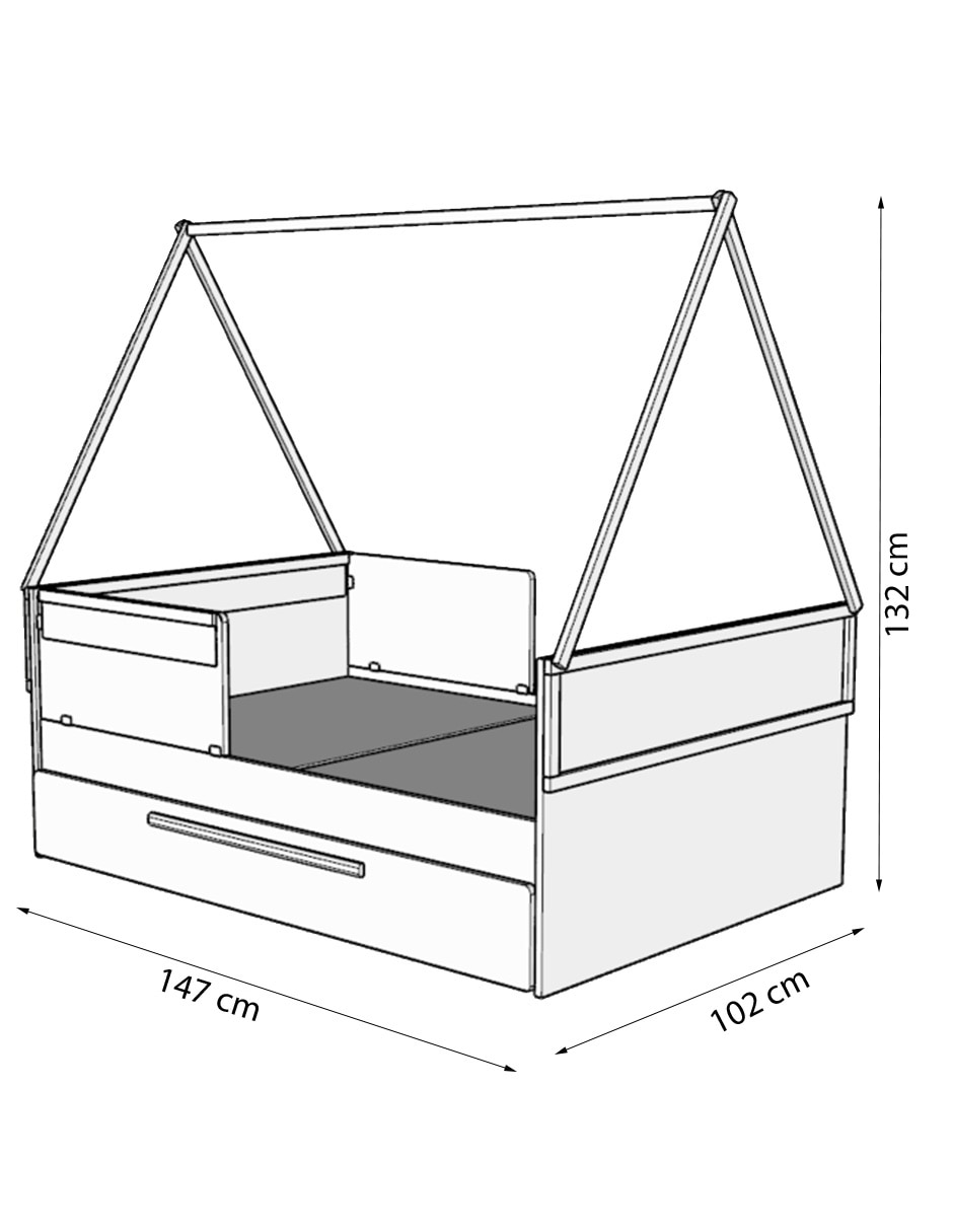 Cama baja Aspen de melamina 9