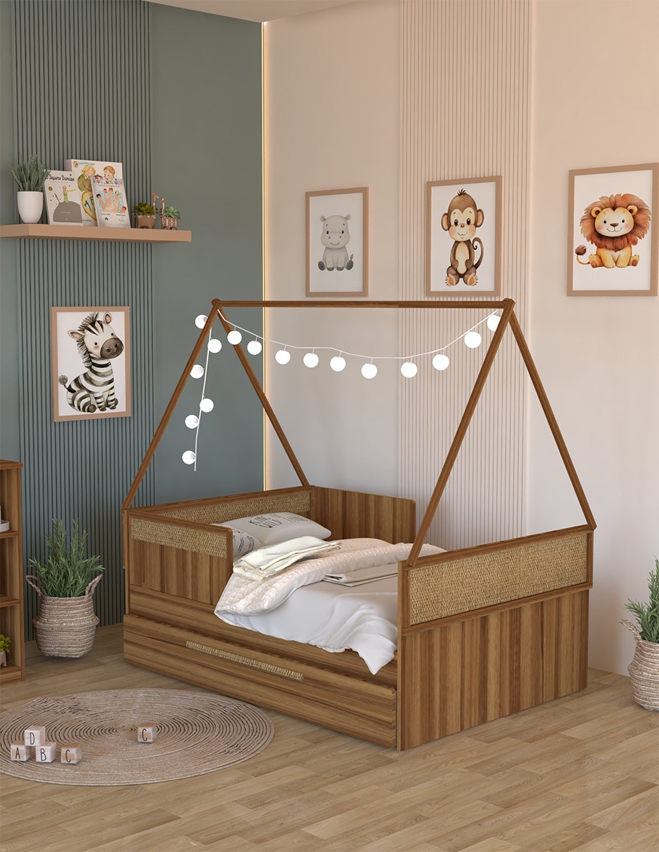 Cama baja Aspen de melamina Cama baja Aspen de melamina