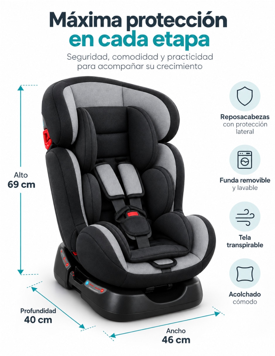 Autoasiento compatible con Homologada Norma ECE R44/04 4